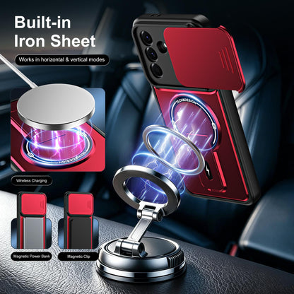For Galaxy A37 5G Sliding Camshield Holder Magnetic Phone Case(Red)