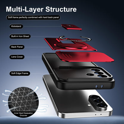 For Galaxy A37 5G Sliding Camshield Holder Magnetic Phone Case(Red)