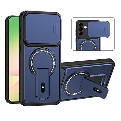 For Galaxy A56 5G Sliding Camshield Holder Magnetic Phone Case(Blue)