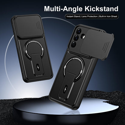 For Galaxy A57 5G Sliding Camshield Holder Magnetic Phone Case(Black)