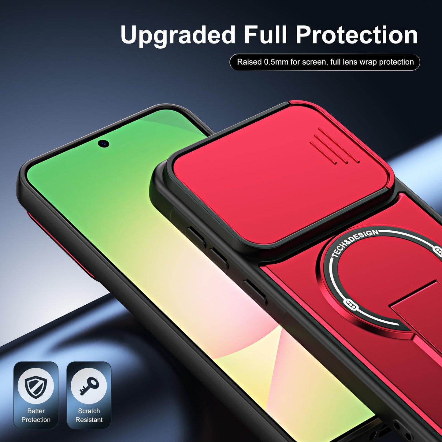 For Galaxy A57 5G Sliding Camshield Holder Magnetic Phone Case(Red)