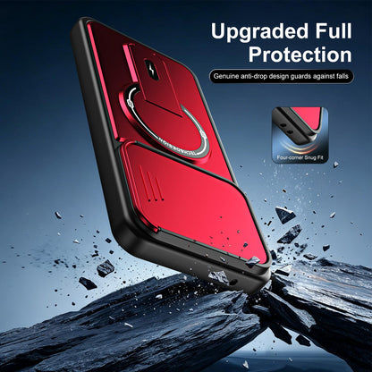 For Galaxy A57 5G Sliding Camshield Holder Magnetic Phone Case(Red)