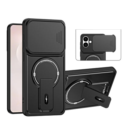 For Galaxy S26 Edge 5G Sliding Camshield Holder Magnetic Phone Case(Black)