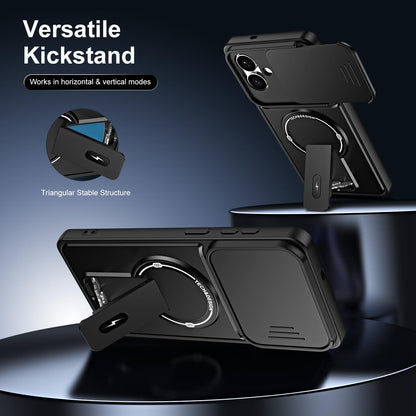 For Galaxy S26 Edge 5G Sliding Camshield Holder Magnetic Phone Case(Black)