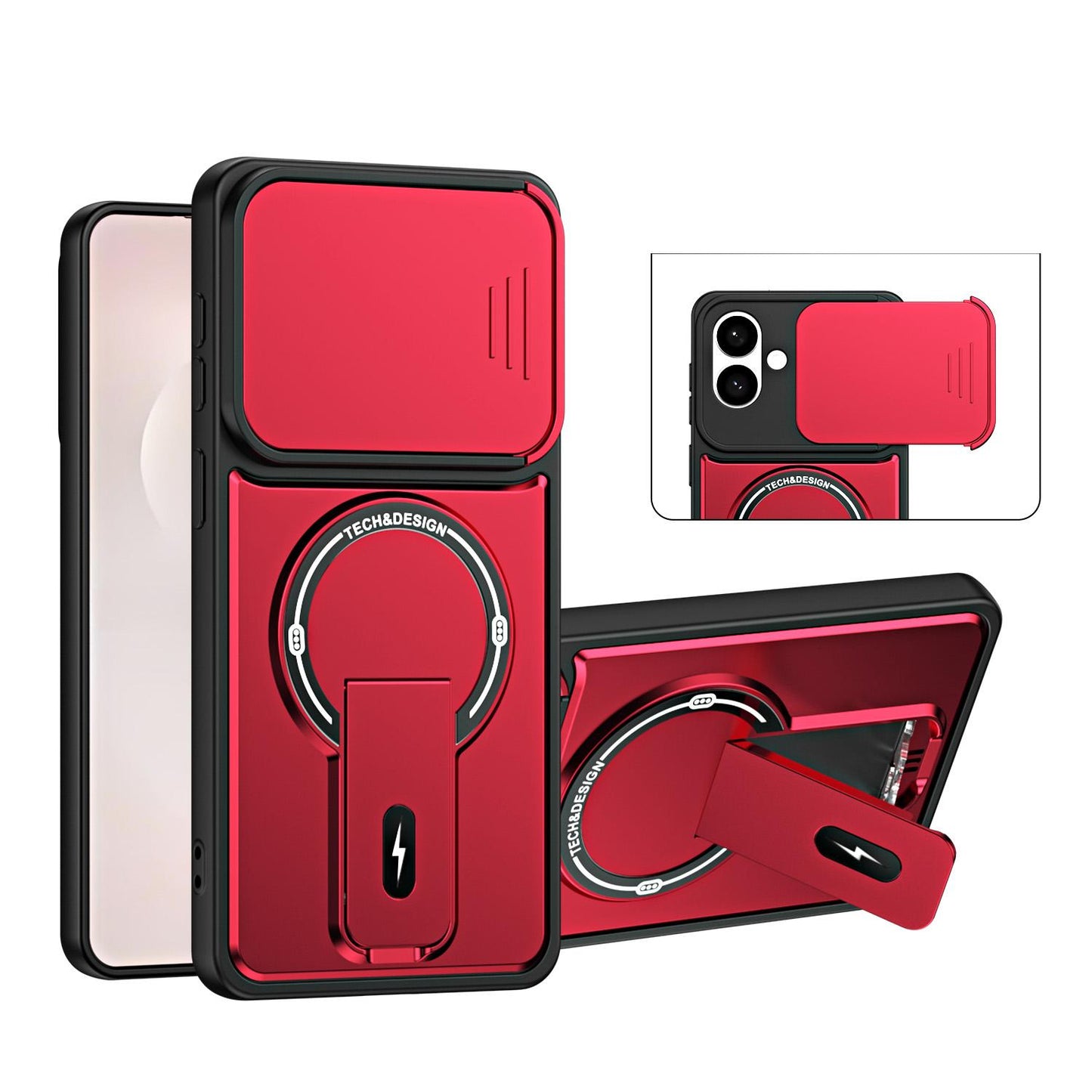 For Galaxy S26 Edge 5G Sliding Camshield Holder Magnetic Phone Case(Red)