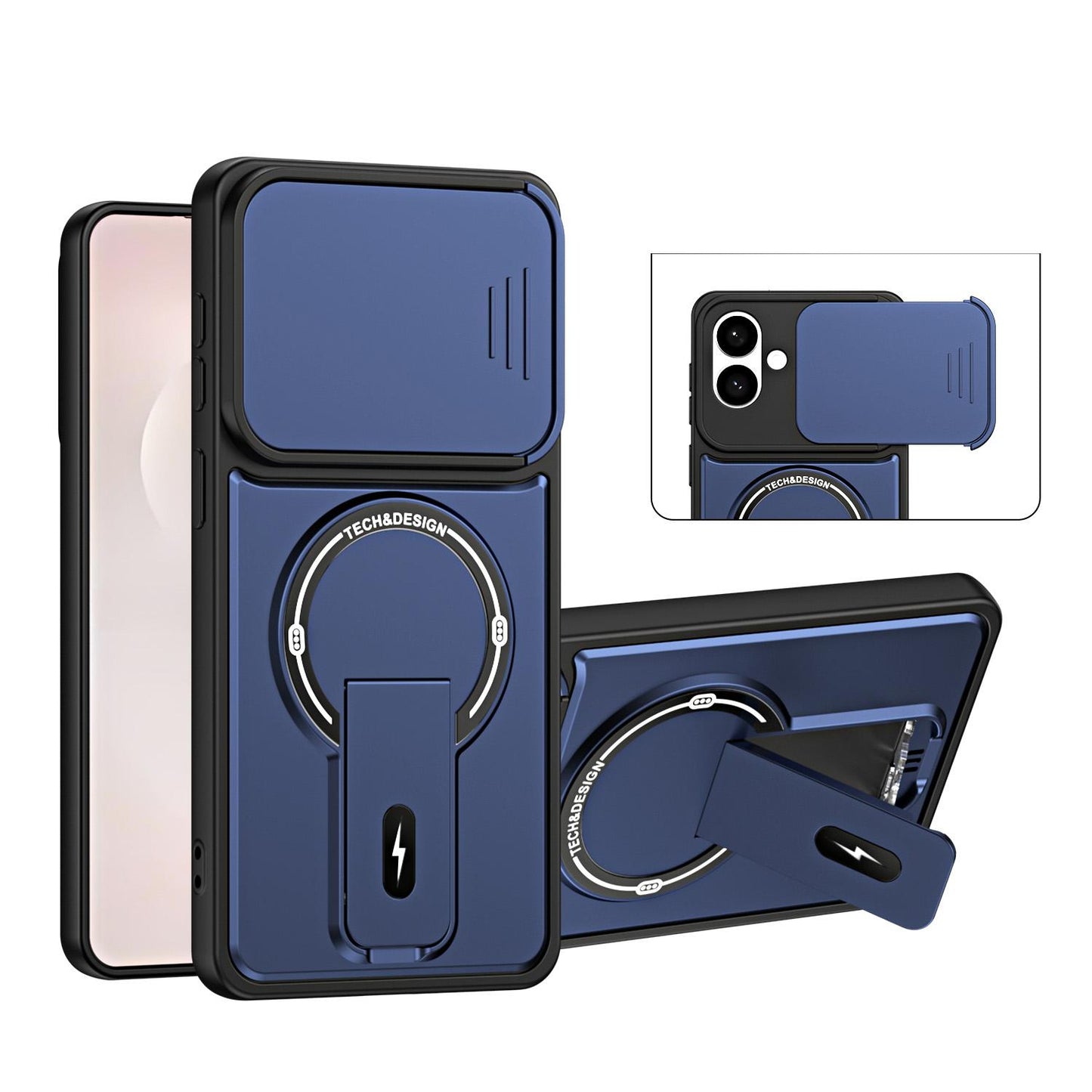 For Galaxy S26 Edge 5G Sliding Camshield Holder Magnetic Phone Case(Blue)