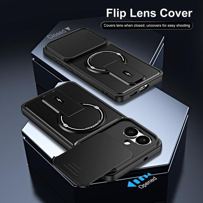 For Galaxy S26 Edge 5G Sliding Camshield Holder Magnetic Phone Case(Blue)