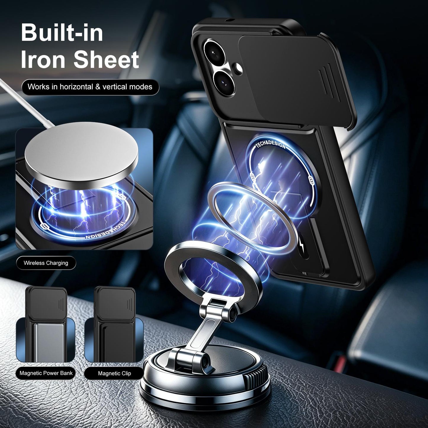For Galaxy S26 Edge 5G Sliding Camshield Holder Magnetic Phone Case(Blue)