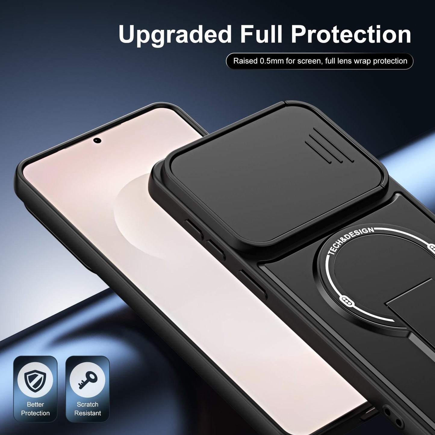 For Galaxy S26 Edge 5G Sliding Camshield Holder Magnetic Phone Case(Blue)