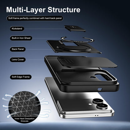 For Galaxy S26 Edge 5G Sliding Camshield Holder Magnetic Phone Case(Blue)