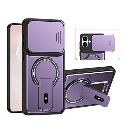 For Galaxy S26 Edge 5G Sliding Camshield Holder Magnetic Phone Case(Purple)