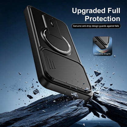 For Galaxy S26+ 5G Sliding Camshield Holder Magnetic Phone Case(Orange)