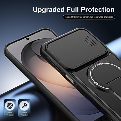 For Galaxy S26+ 5G Sliding Camshield Holder Magnetic Phone Case(Black)