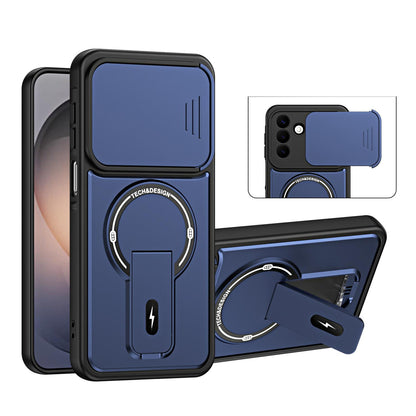For Galaxy S26+ 5G Sliding Camshield Holder Magnetic Phone Case(Blue)