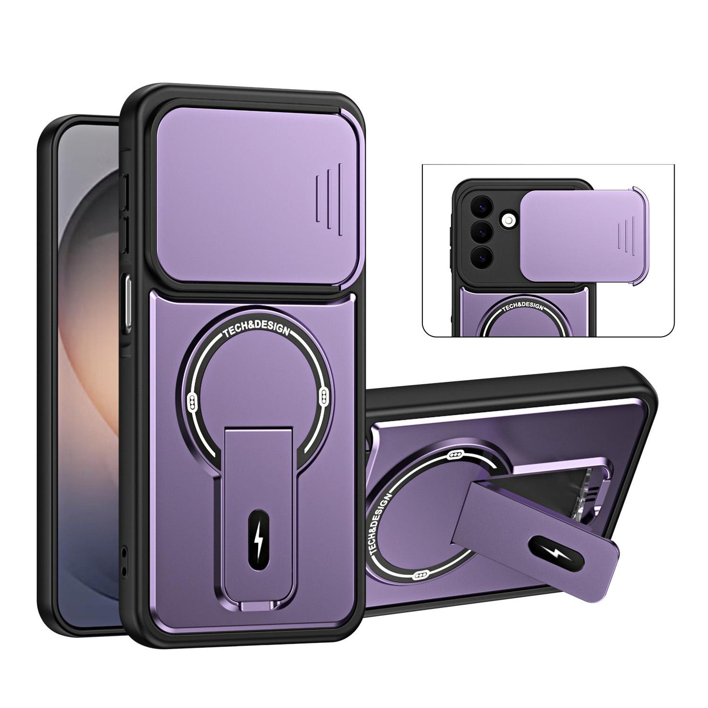 For Galaxy S26+ 5G Sliding Camshield Holder Magnetic Phone Case(Purple)