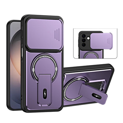 For Galaxy S26+ 5G Sliding Camshield Holder Magnetic Phone Case(Purple)