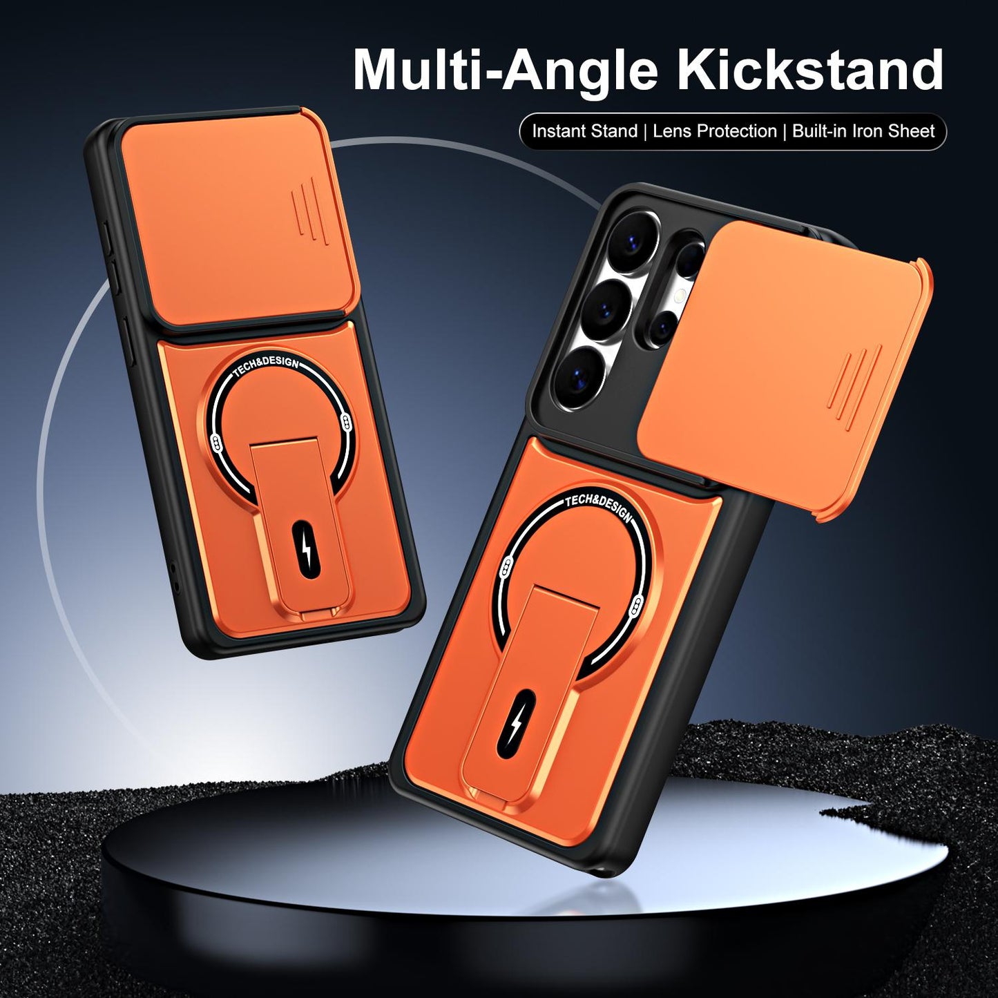 For Galaxy S26 Ultra 5G Sliding Camshield Holder Magnetic Phone Case(Black)