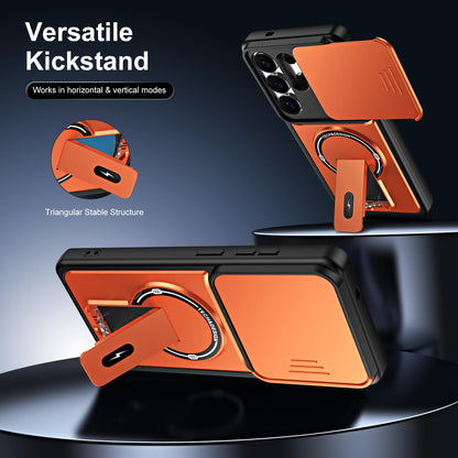 For Galaxy S26 Ultra 5G Sliding Camshield Holder Magnetic Phone Case(Black)