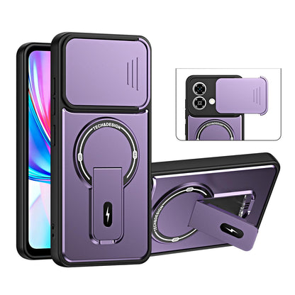 For ZTE Blade A35e 4G Sliding Camshield Holder Magnetic Phone Case(Purple)