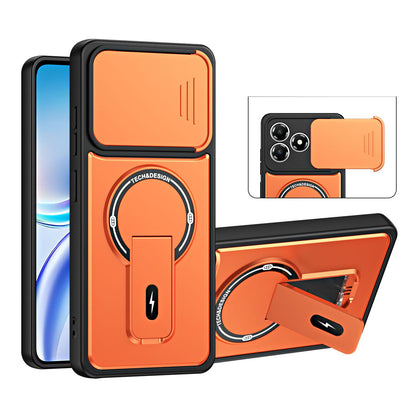 For ZTE Blade A36 4G Sliding Camshield Holder Magnetic Phone Case(Orange)