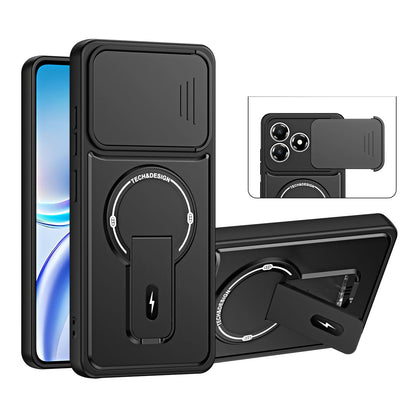 For ZTE Blade A36 4G Sliding Camshield Holder Magnetic Phone Case(Black)