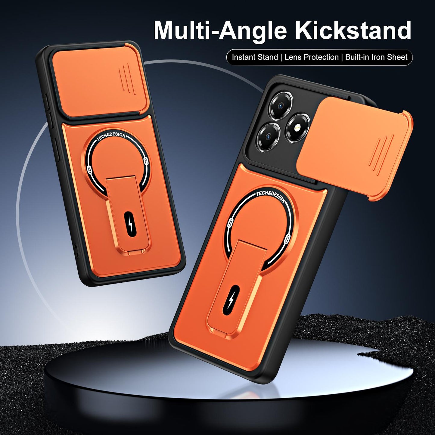 For ZTE Blade A36 4G Sliding Camshield Holder Magnetic Phone Case(Red)