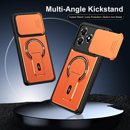 For ZTE Blade A36 4G Sliding Camshield Holder Magnetic Phone Case(Red)