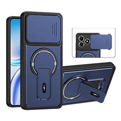 For ZTE Blade A36 4G Sliding Camshield Holder Magnetic Phone Case(Blue)