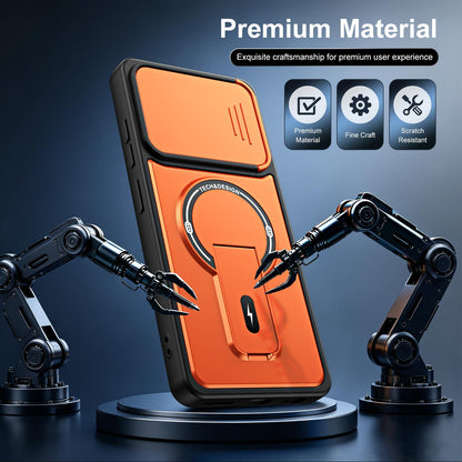 For ZTE Blade A36 4G Sliding Camshield Holder Magnetic Phone Case(Blue)