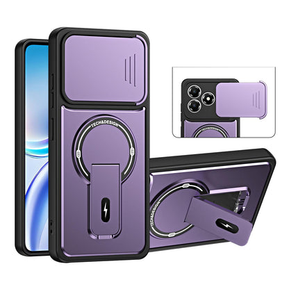 For ZTE Blade A36 4G Sliding Camshield Holder Magnetic Phone Case(Purple)
