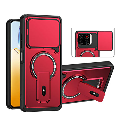For ZTE Blade A56 4G / A56 Pro Sliding Camshield Holder Magnetic Phone Case(Red)