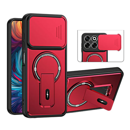 For ZTE Blade V70 / Axon 70 4G Sliding Camshield Holder Magnetic Phone Case(Red)