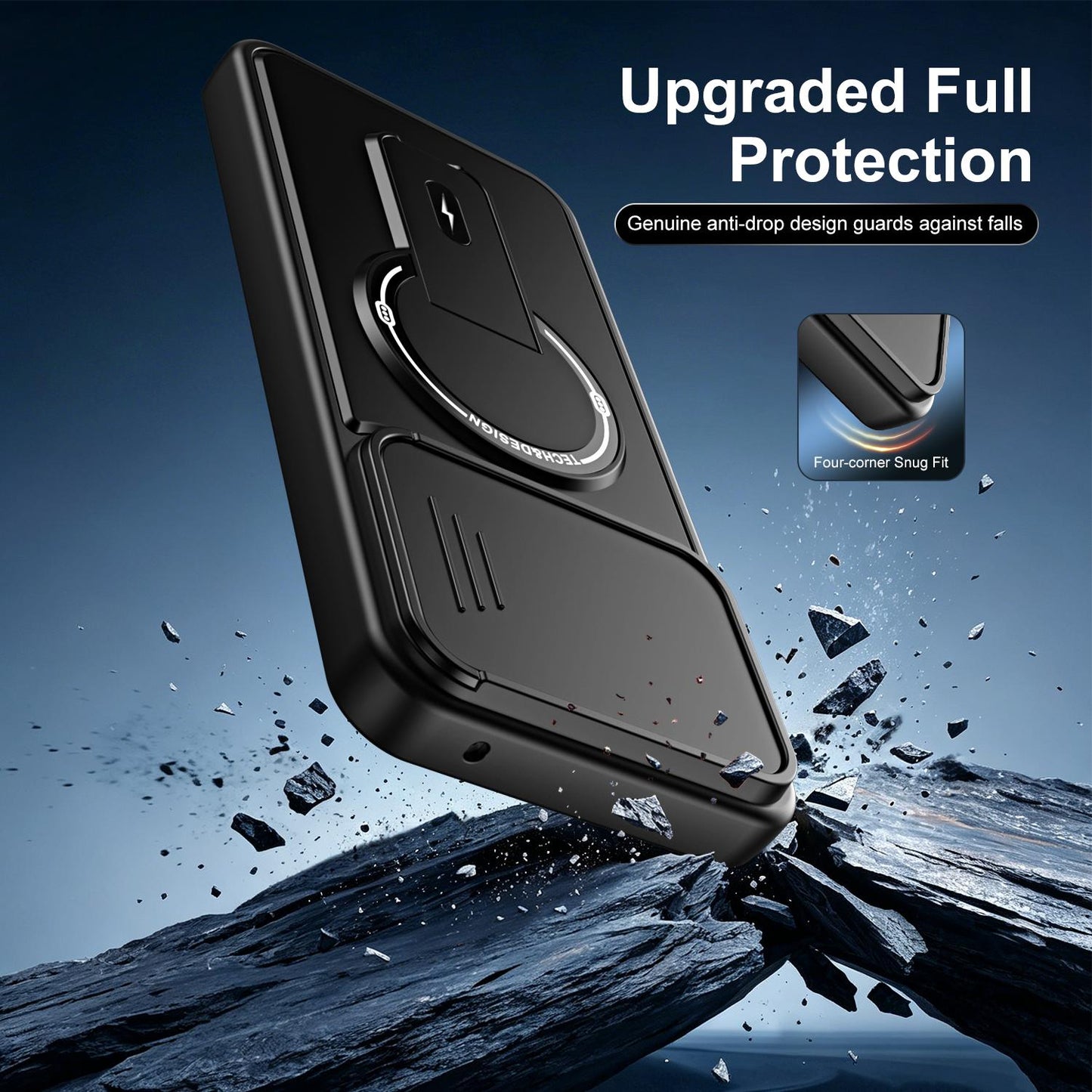 For ZTE Blade V70 / Axon 70 4G Sliding Camshield Holder Magnetic Phone Case(Purple)