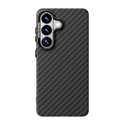 For Galaxy S26 5G ABEEL Lightweight Zero Feel Series Lyocell Fiber Water Adhesive Magnetic Phone Case - Carbon Fiber Black - EDA009989102A