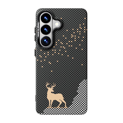 For Galaxy S26 5G ABEEL Lightweight Zero Feel Series Lyocell Fiber Water Adhesive Magnetic Phone Case - Auspicious Deer - EDA009989102F