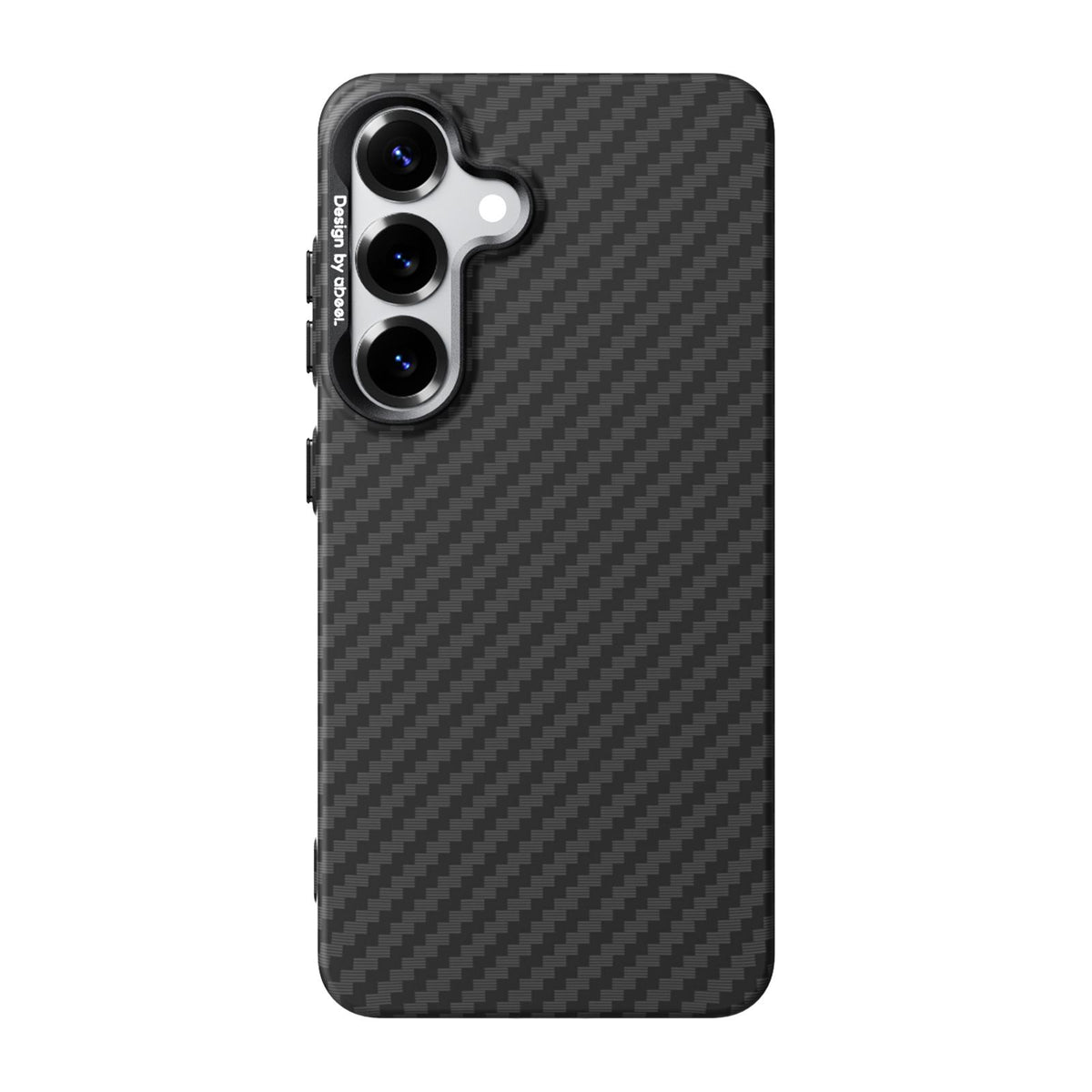 For Galaxy S25 5G ABEEL Lightweight Zero Feel Series Lyocell Fiber Water Adhesive Magnetic Phone Case - Carbon Fiber Black - EDA009989103A