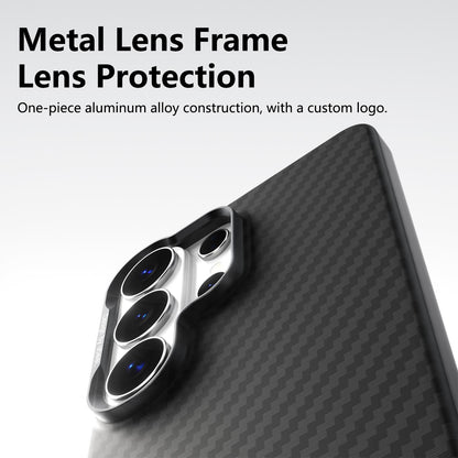 For Galaxy S25 5G ABEEL Lightweight Zero Feel Series Lyocell Fiber Water Adhesive Magnetic Phone Case - Small Meander Carbon Fiber - EDA009989103C