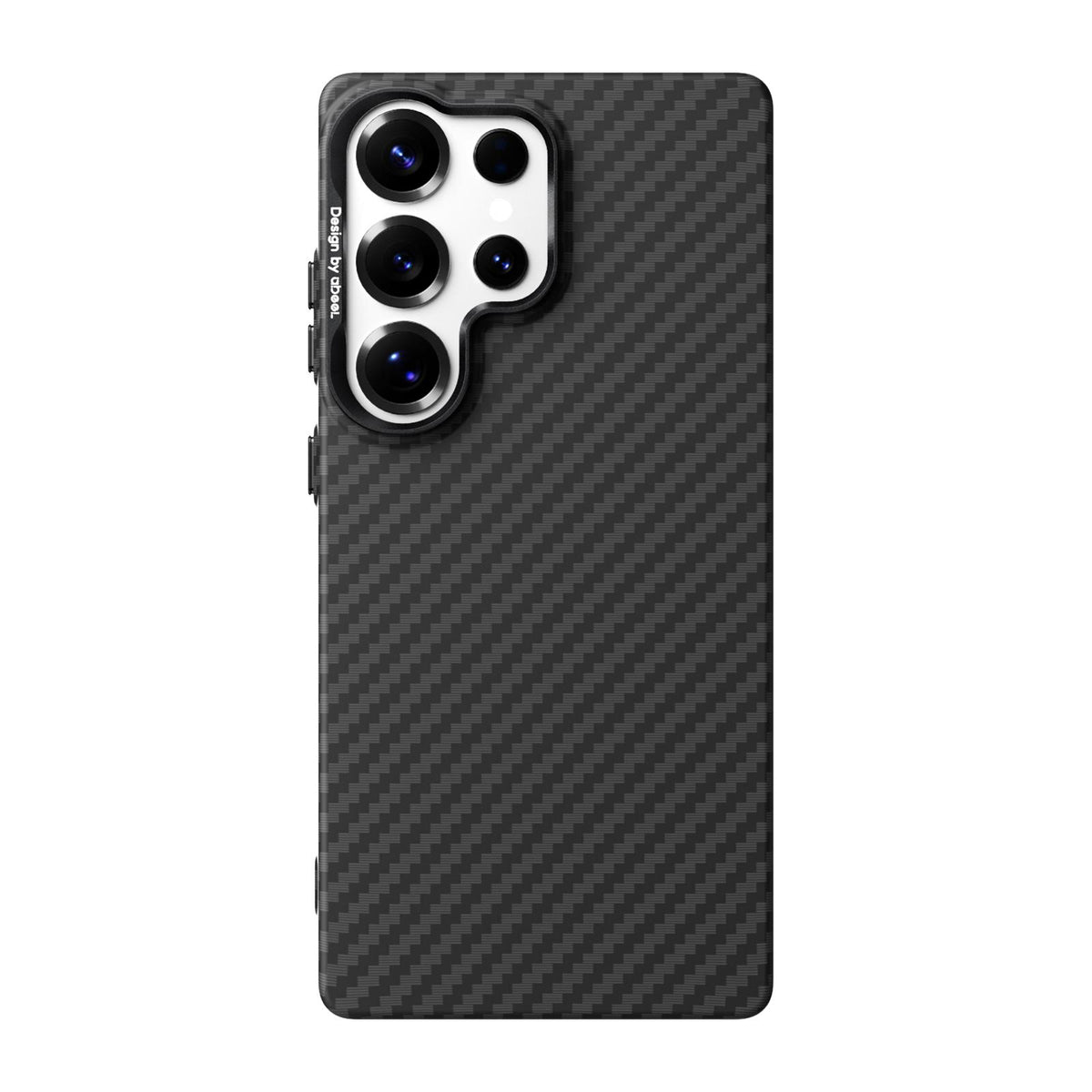 For Galaxy S25 Ultra 5G ABEEL Lightweight Zero Feel Series Lyocell Fiber Water Adhesive Magnetic Phone Case - Carbon Fiber Black - EDA009989104A