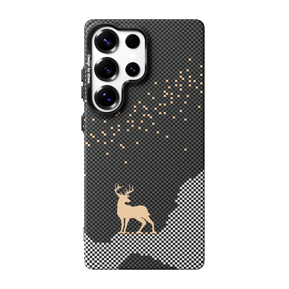 For Galaxy S25 Ultra 5G ABEEL Lightweight Zero Feel Series Lyocell Fiber Water Adhesive Magnetic Phone Case - Auspicious Deer - EDA009989104F