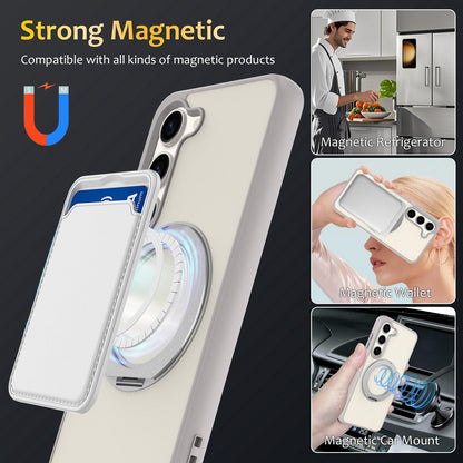 For Galaxy S23 5G Skin Feel Revolving Kickstand Magnetic Phone Case(Grey)