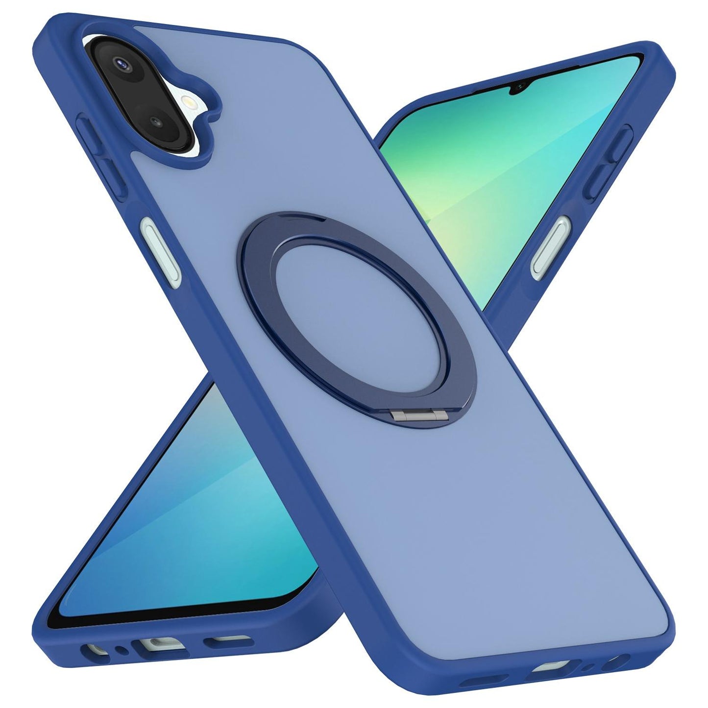 For Galaxy A08 / A07 4G&5G Skin Feel Revolving Kickstand Magnetic Phone Case(Blue)