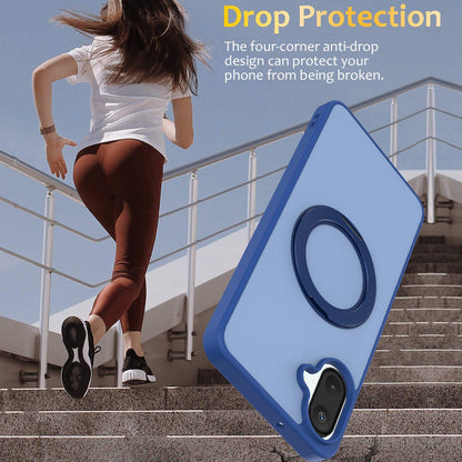 For Galaxy A08 / A07 4G&5G Skin Feel Revolving Kickstand Magnetic Phone Case(Blue)