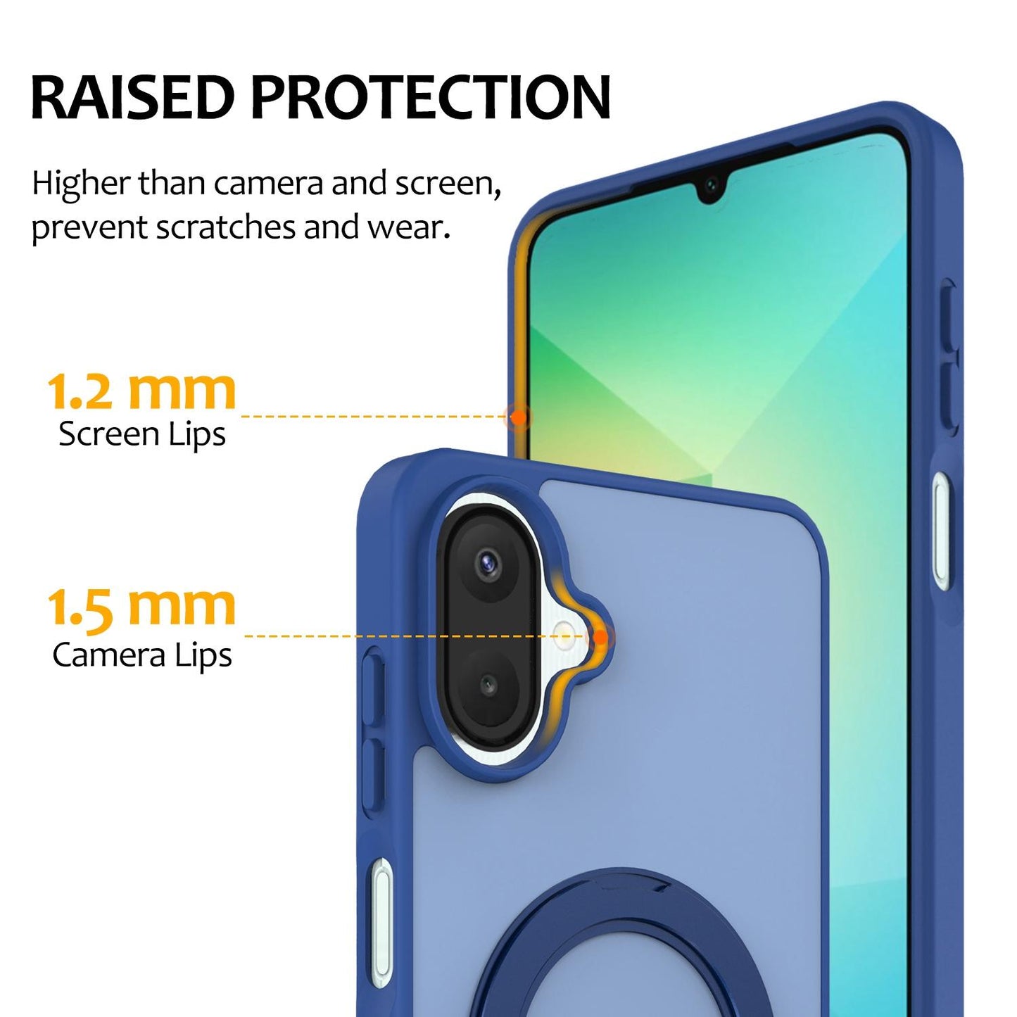 For Galaxy A08 / A07 4G&5G Skin Feel Revolving Kickstand Magnetic Phone Case(Blue)
