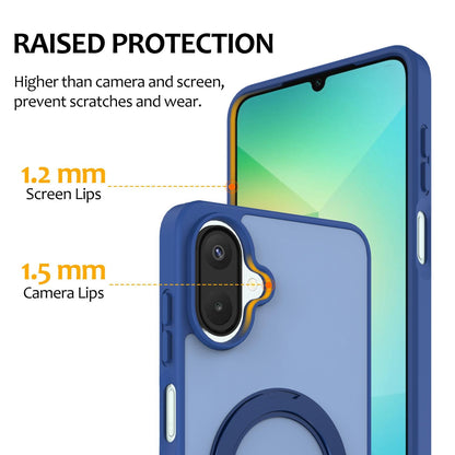 For Galaxy A08 / A07 4G&5G Skin Feel Revolving Kickstand Magnetic Phone Case(Blue)