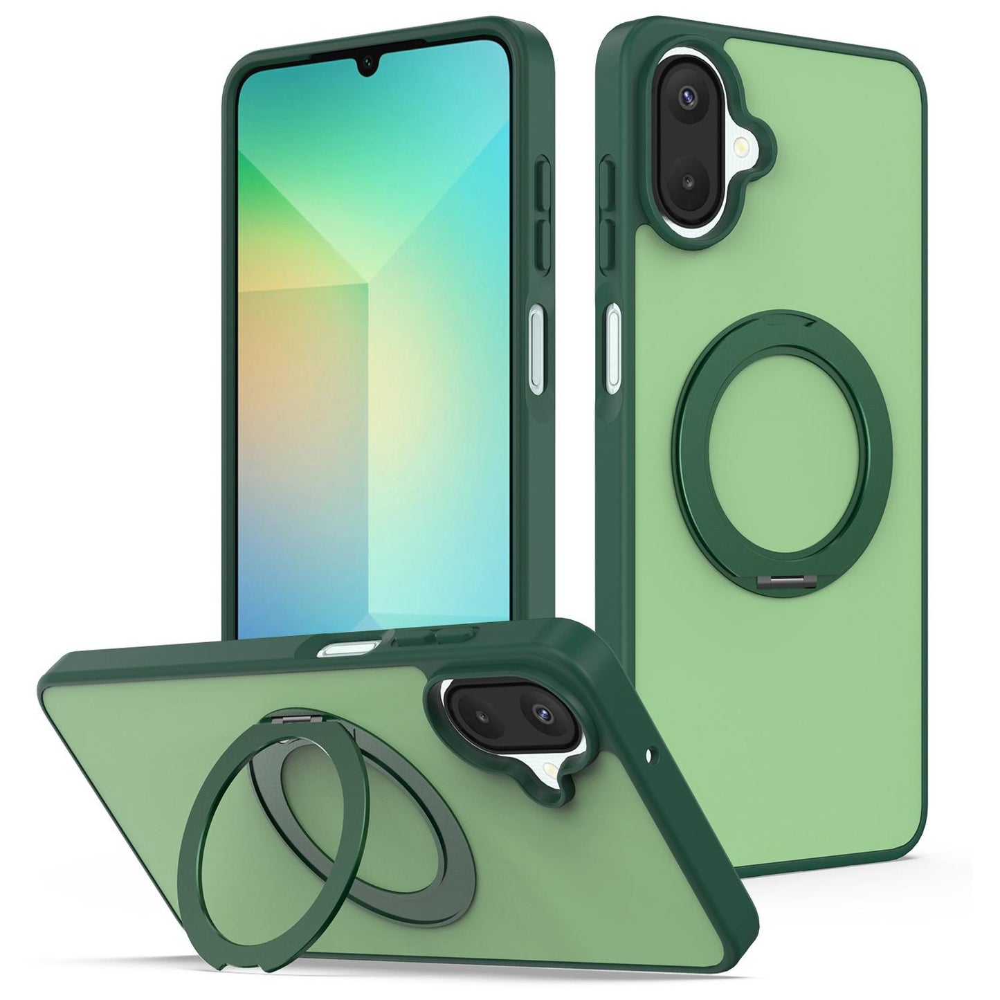 For Galaxy A08 / A07 4G&5G Skin Feel Revolving Kickstand Magnetic Phone Case(Green)