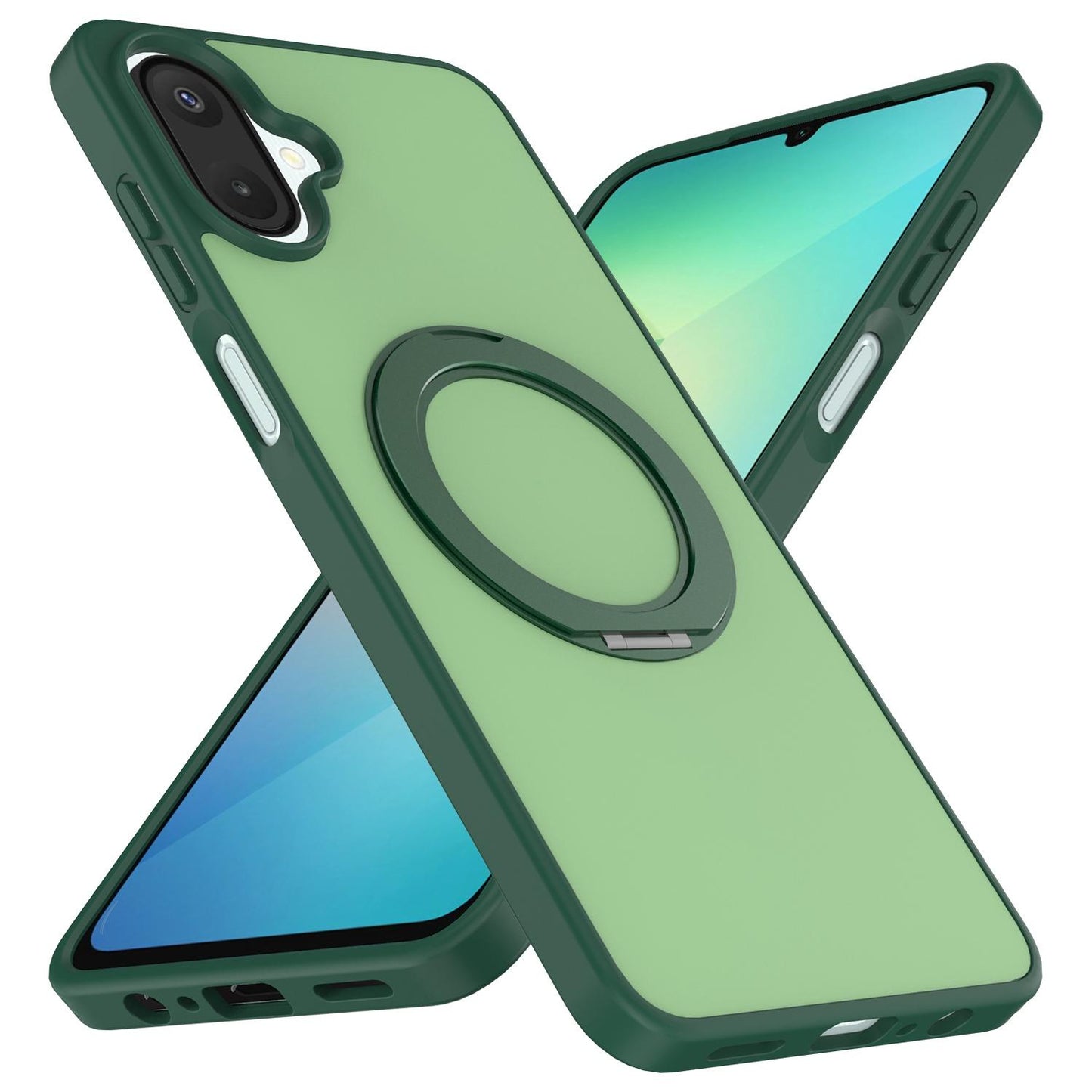 For Galaxy A08 / A07 4G&5G Skin Feel Revolving Kickstand Magnetic Phone Case(Green)