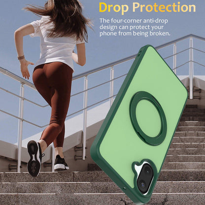 For Galaxy A08 / A07 4G&5G Skin Feel Revolving Kickstand Magnetic Phone Case(Green)