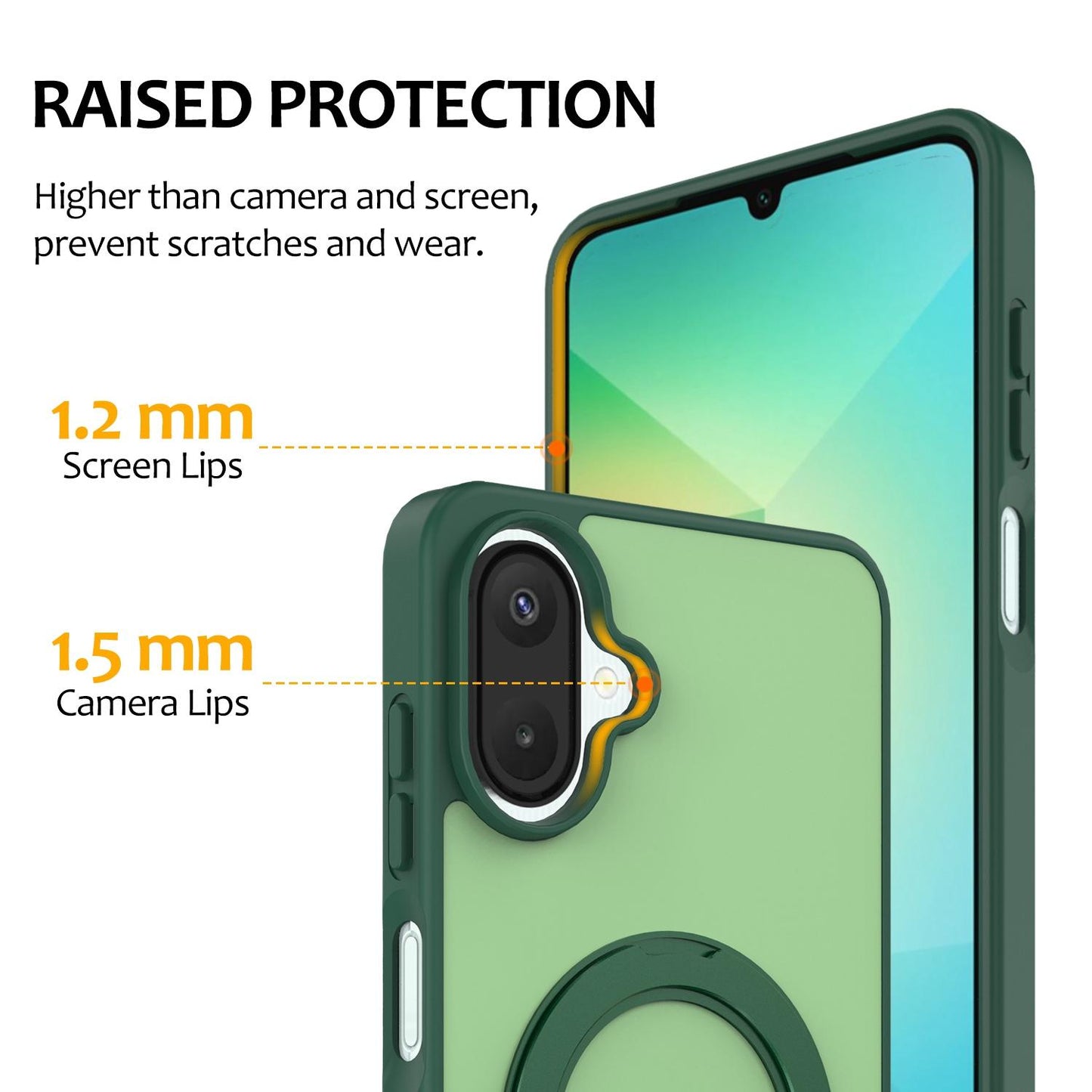 For Galaxy A08 / A07 4G&5G Skin Feel Revolving Kickstand Magnetic Phone Case(Green)