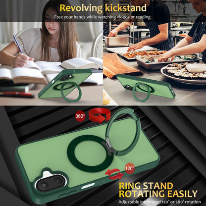 For Galaxy A08 / A07 4G&5G Skin Feel Revolving Kickstand Magnetic Phone Case(Green)