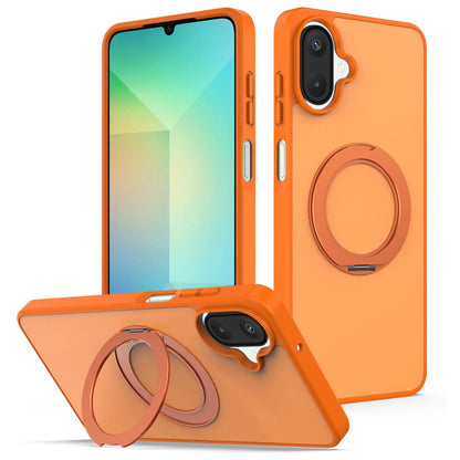 For Galaxy A08 / A07 4G&5G Skin Feel Revolving Kickstand Magnetic Phone Case(Orange)